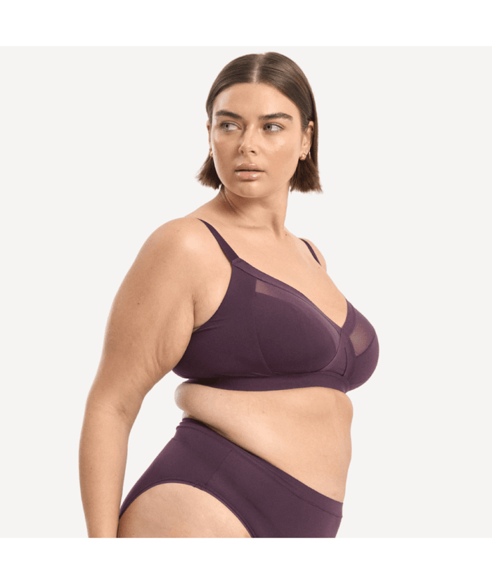 Nala Support Wirefree Bralette - Mulberry