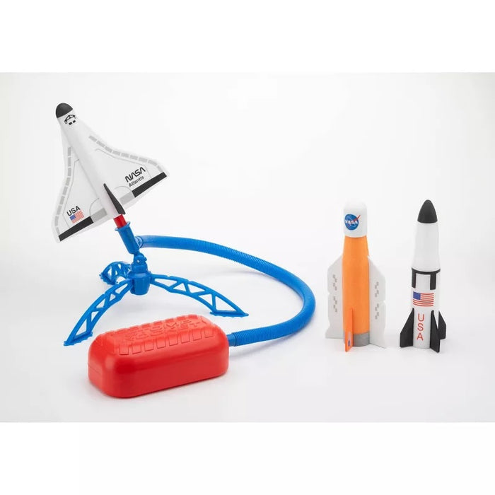 Contents of Nasa Stomp Rockets on a white background.