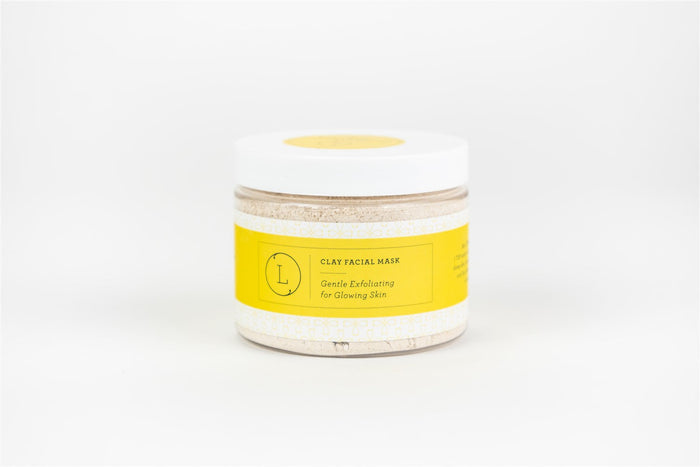 Natural Clay Facial Mask - Kaolin and bentonite detoxifying clay mask jar | Lizush on a clean background