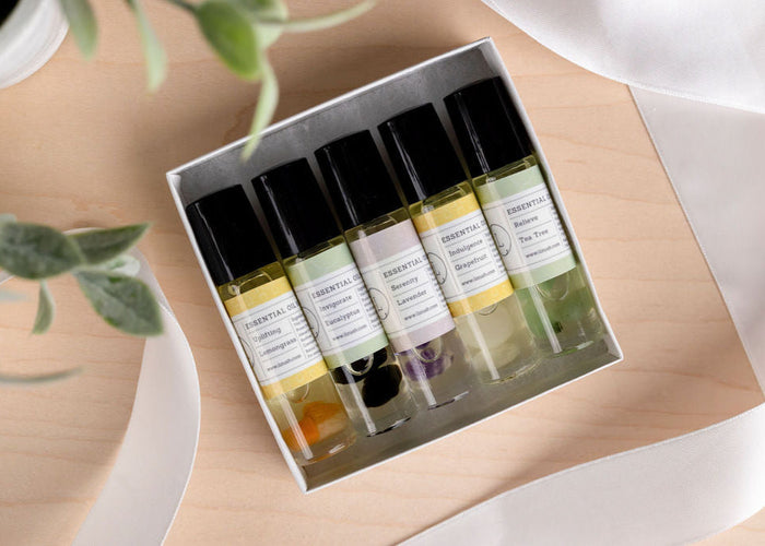 Natural Essential Oil Roll-On Set - 5 essential oil roll-ons gift box | Lizush