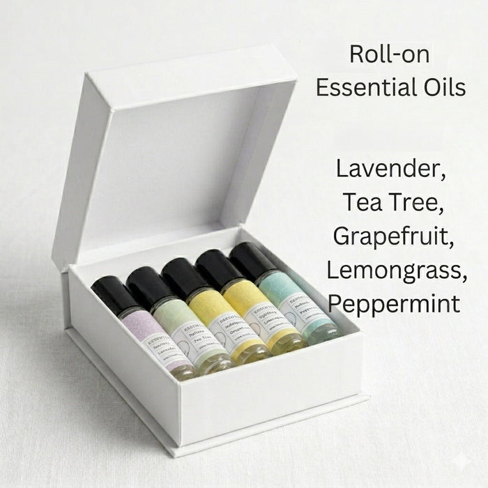 Natural Essential Oil Roll-On Set - Eco-friendly self-care gift set presentation | Lizush