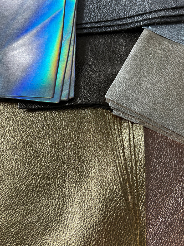 Metallic Cowhide Leather Sheets, 6-Pack shown in a full product view