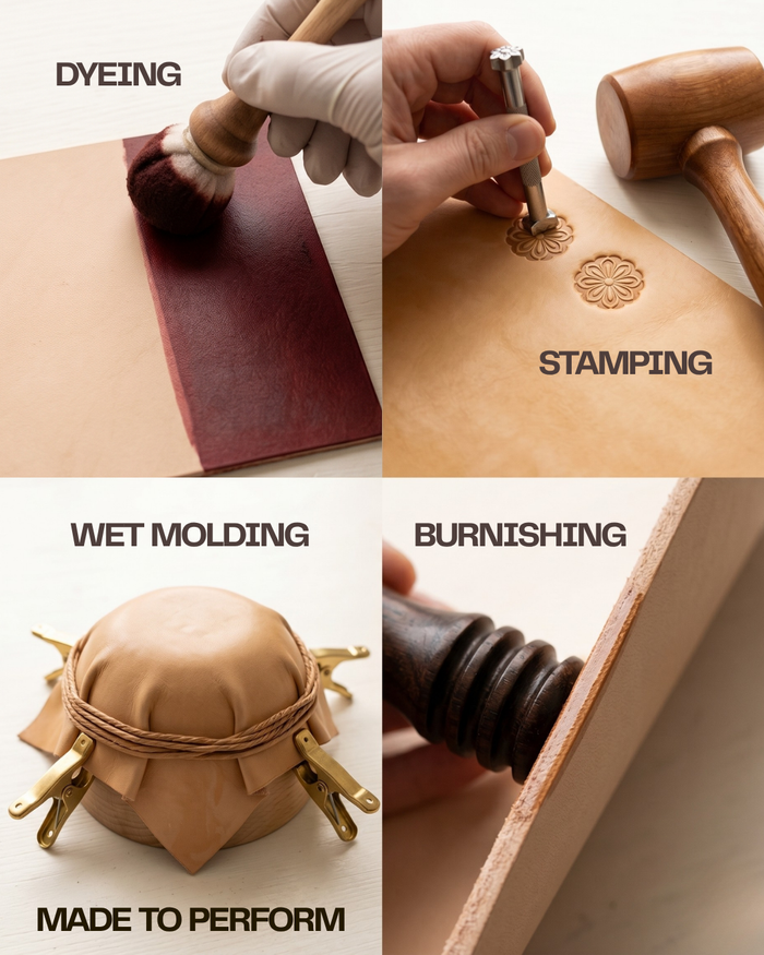 Natural Tooling Leather, 8.5 × 11 in shown to display leather shape and cutting area