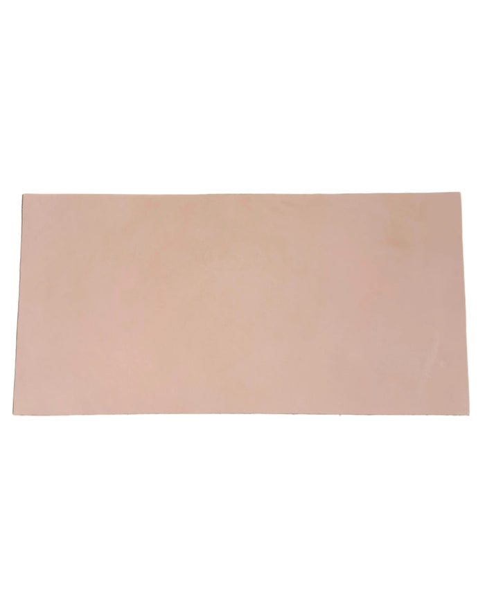 Natural Veg Tan Tooling Cowhide – Raw & Undyed, Firm Temper, 2.0–2.4 mm (5–6 oz), Pre-Cut Leather Sheets (12" × 24")
