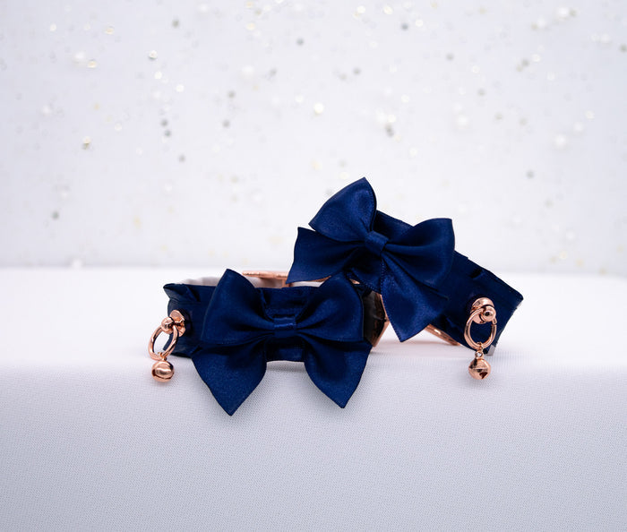 Navy and Rose Gold BDSM Cuffs