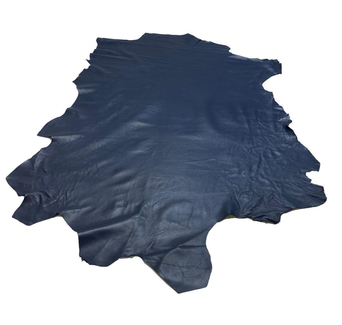 Navy Italian Nappa Lambskin close view showing grain and texture