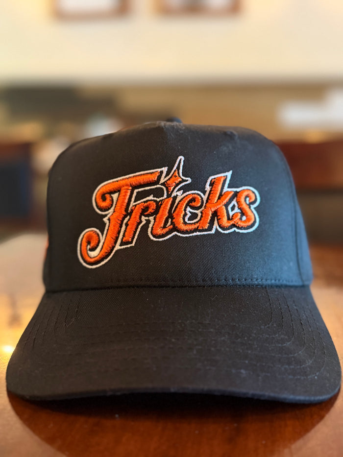 NEW! Black Tricks Hats with Orange and White Diamonds