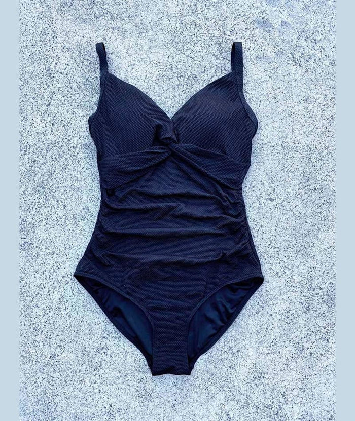 Nip Tuck Must Haves Kate Looped Front A-D Cup One Piece Swimsuit - Black Swim
