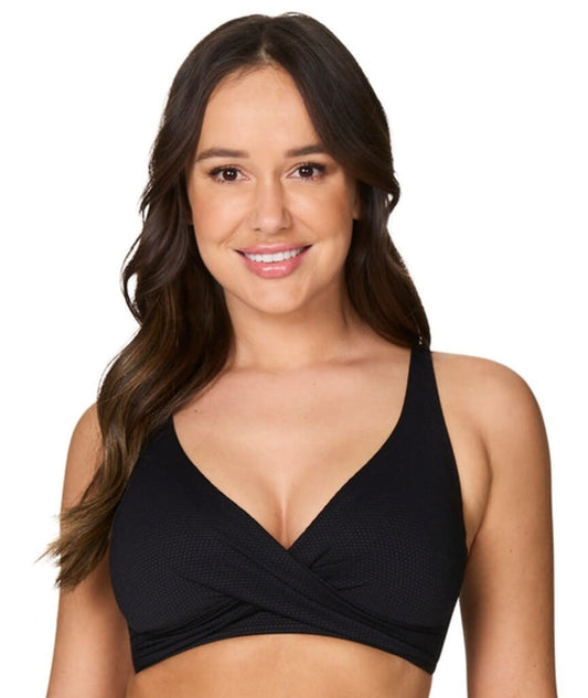 Nip Tuck Must Haves Louise Cross Front Bikini Top - Black