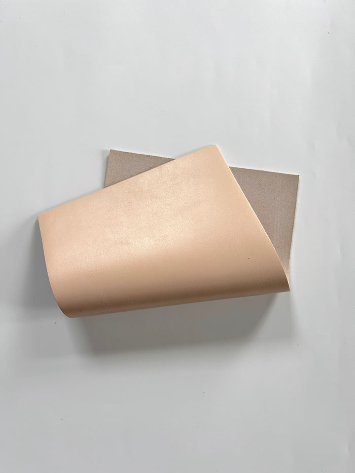 Nude Italian Calf Leather Sheets, 7.5 × 12 in alternate view showing color and surface finish