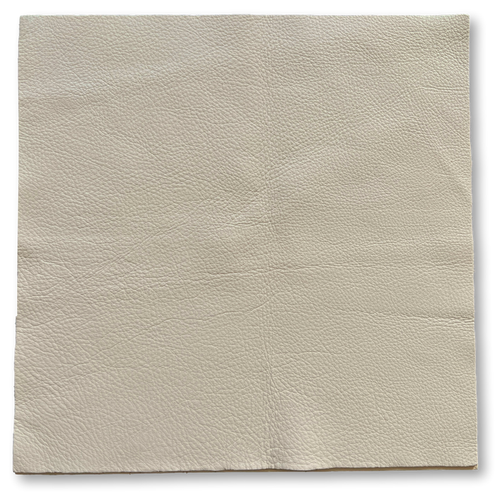 Off White Cowhide Leather Sheets, 12 × 12 in shown in a full product view