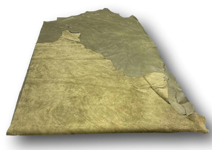 Olive Pull-Up Cowhide surface detail showing texture and finish