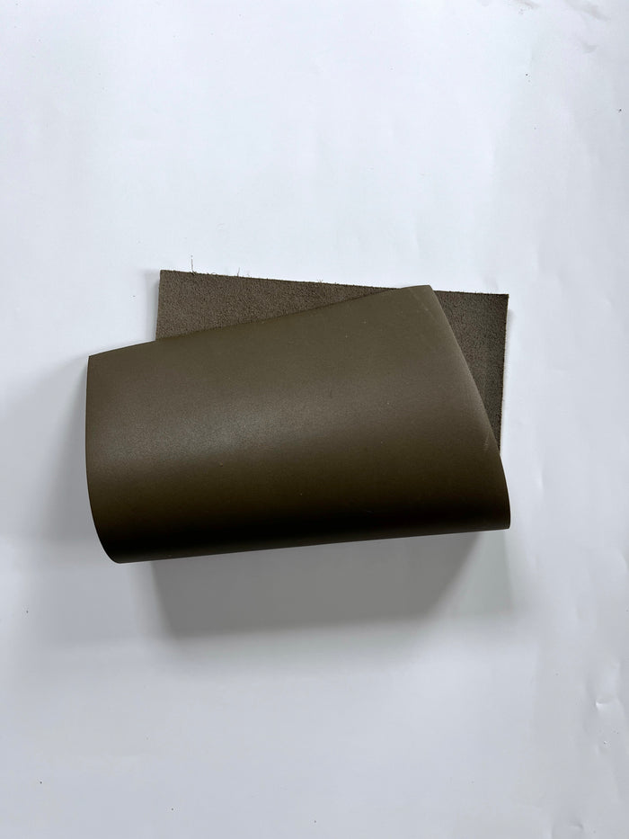 Olive Italian Calf Leather Sheets, 7.5 × 12 in alternate view showing color and surface finish