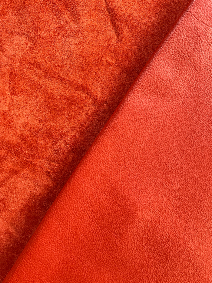 Orange Full-Aniline Cowhide alternate view showing color and surface finish