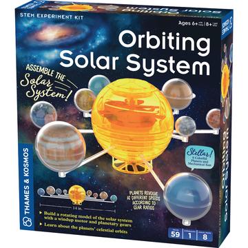 Box of 'Orbiting Solar System' STEM experiment kit with solar system model on packaging.