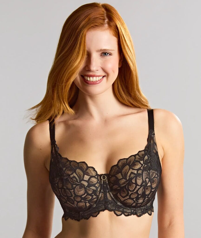 Panache Allure Underwired Full Cup Bra - Black/Latte