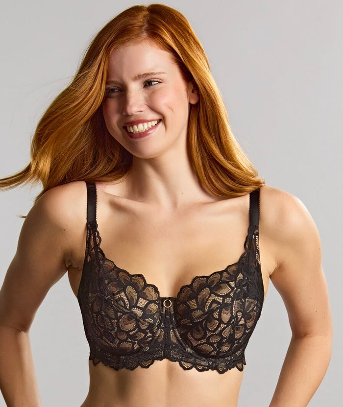 Panache Allure Underwired Full Cup Bra - Black/Latte