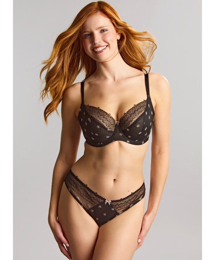 Panache Blossom Balconnet Bra - Black