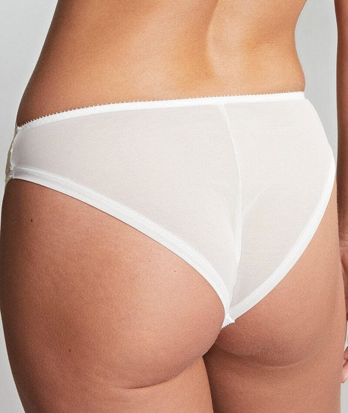 Panache Blossom Brazilian Brief - White / Lemon Knickers