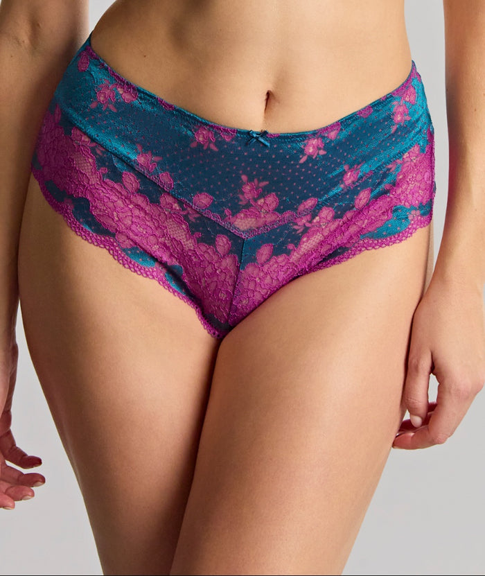 Panache Clara Deep Brief - Teal/Magenta