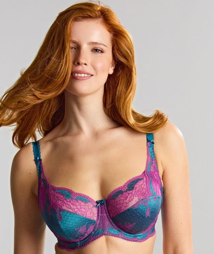 Panache Clara Full Cup Underwired Bra - Teal/Magenta