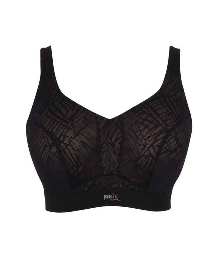 Panache Sport Endurance Ultra Perform Non Padded Underwire Sports Bra - Black/Latte
