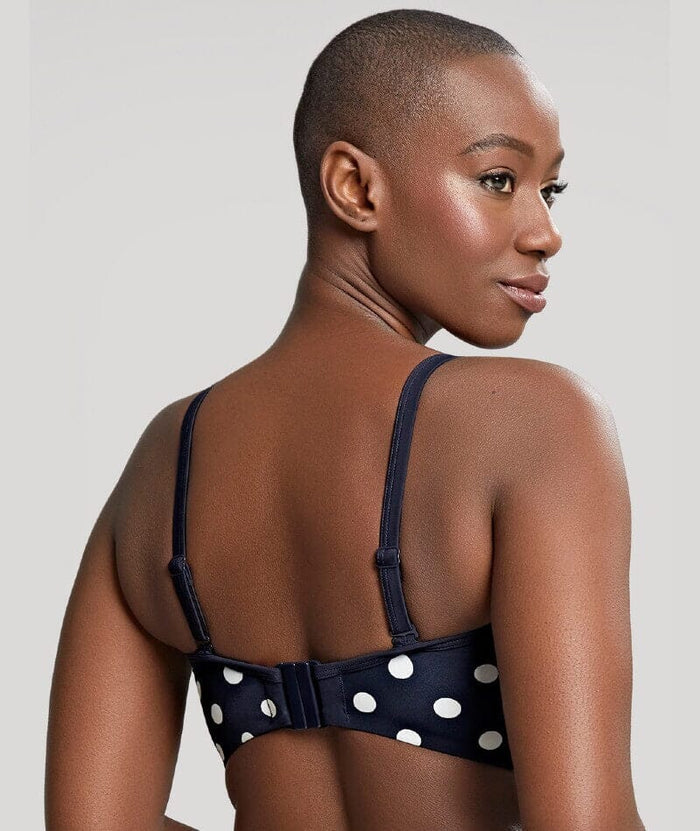 Panache Swimwear Anya Riva Spot Twist Bandeau Bikini - Navy/Vanila Swim