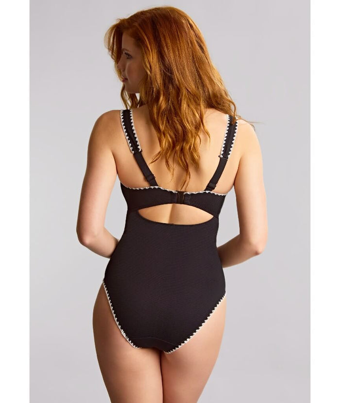 Panache Swimwear Aurora Lara Plunge One Piece Swimsuit - Aurora Black/White