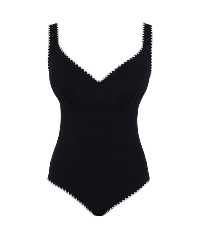 Panache Swimwear Aurora Lara Plunge One Piece Swimsuit - Aurora Black/White