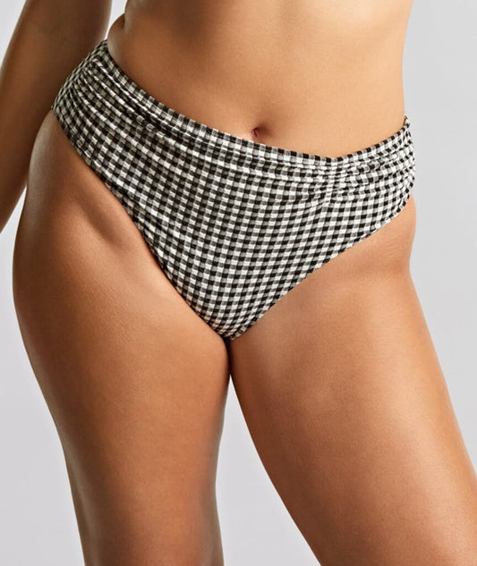 Panache Swimwear Gingham Midi Pant - Black Gingham
