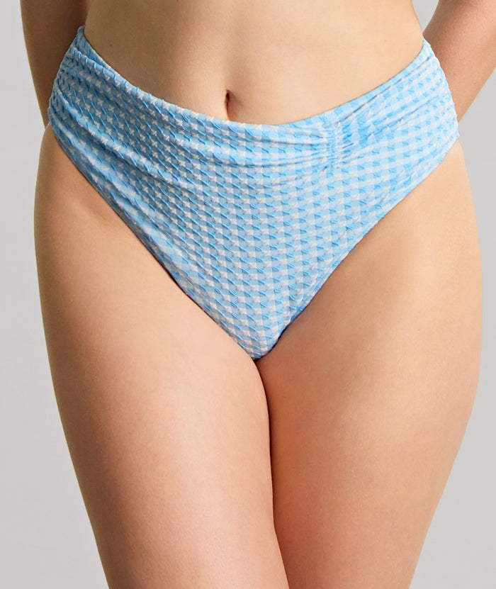 Panache Swimwear Gingham Midi Pant - Sky Blue Gingham