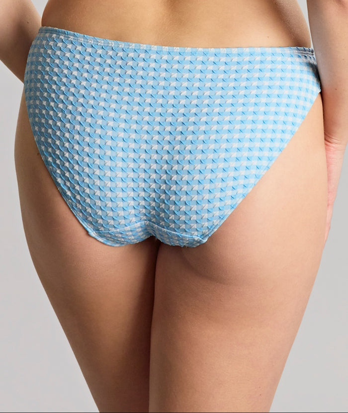 Panache Swimwear Gingham Midi Pant - Sky Blue Gingham