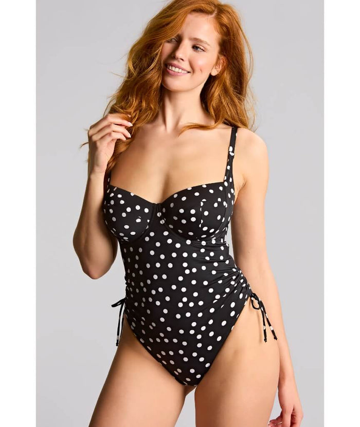 Panache Swimwear Isabella Polka Dot Balcony One Piece Swimsuit - Polka Dot Print
