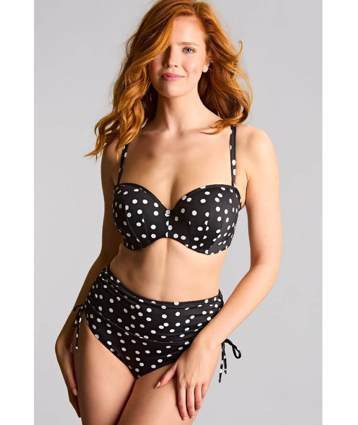 Panache Swimwear Scarlett - Bandeau Underwired Bikini Top- Polka Dot Print