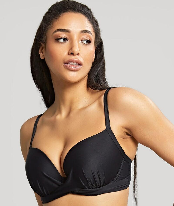 Panache Swim Serenity Plunge D-H Cup Bikini Top - Noir Swim