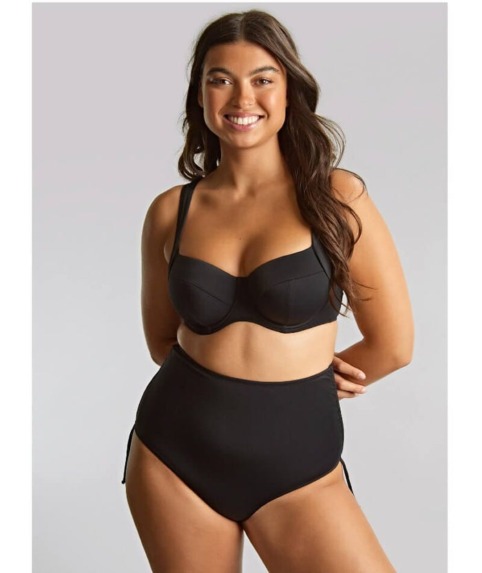 Panache Swimwear Signature Midi Gather Brief - Black Swim