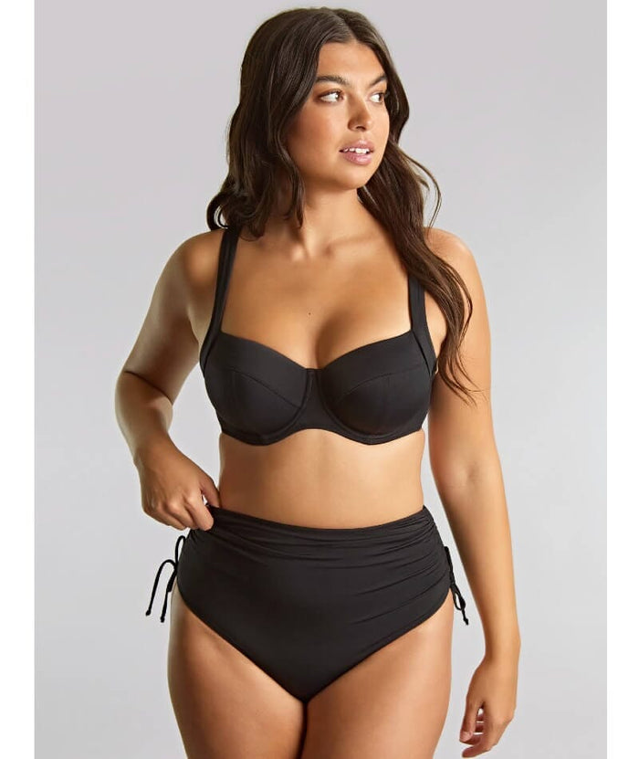 Panache Swimwear Signature Midi Gather Brief - Black Swim