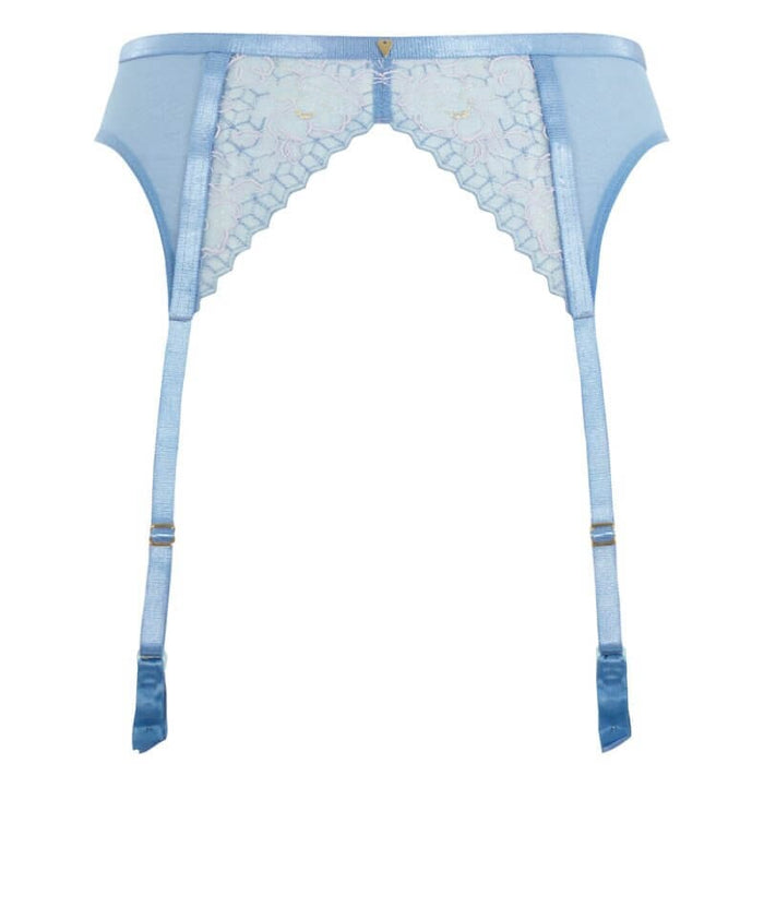 Panache Valentina Luxe Suspender Belt - Denim Blue Knickers
