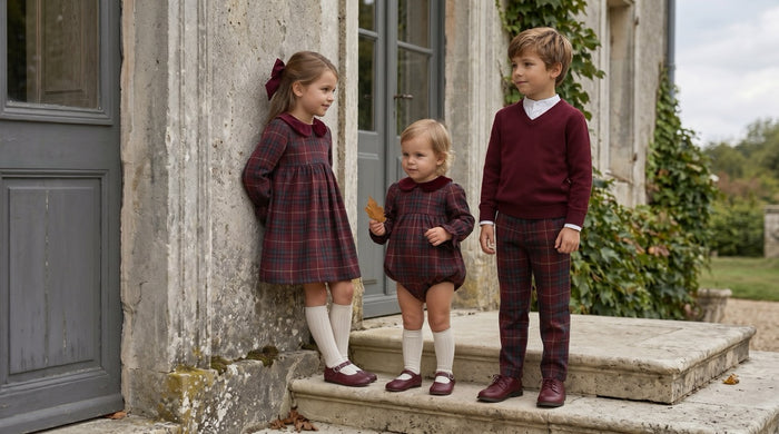 pants plaid long - burgundy