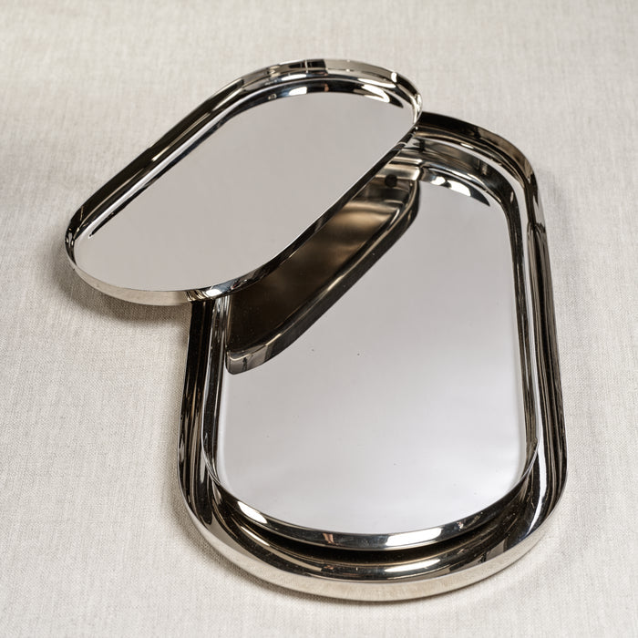 Park Lane Oval Tray - Polished Nickel - Trays by Carlyle Avenue