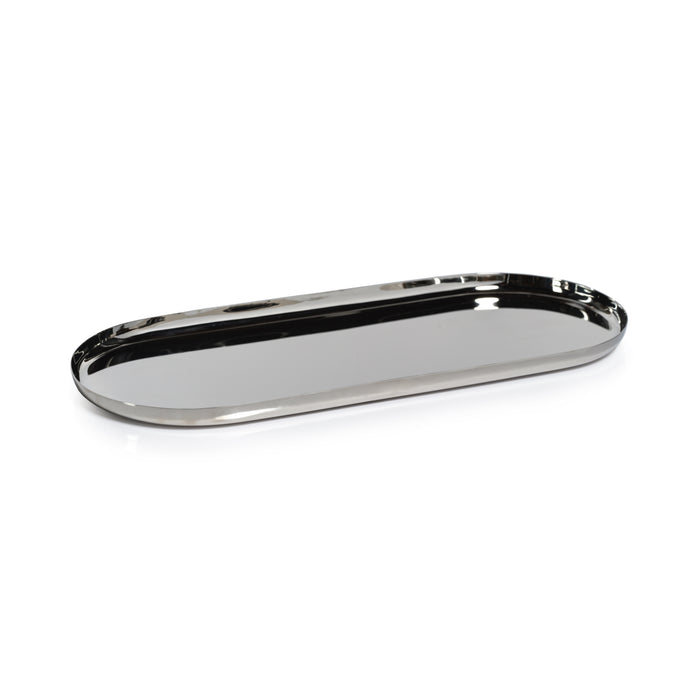 Park Lane Oval Tray - Polished Nickel - Trays by Carlyle Avenue