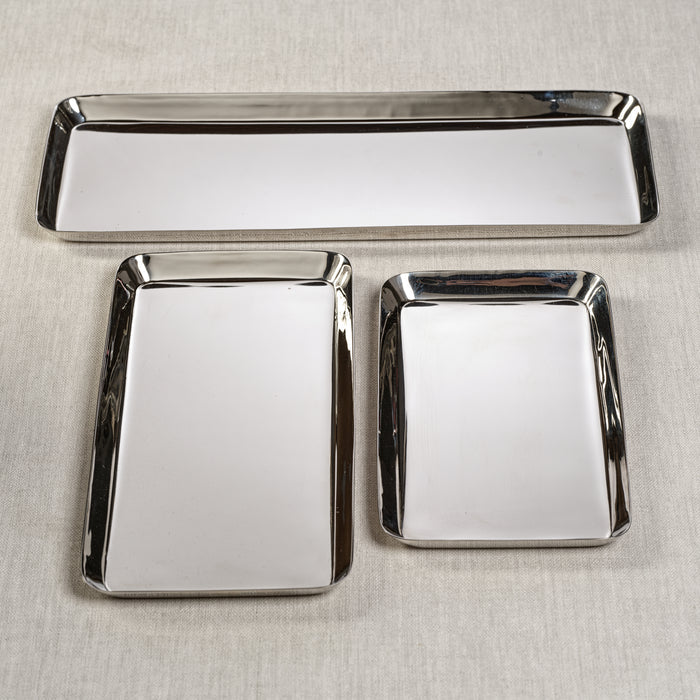 Park Lane Rectangle Tray - Polished Nickel - Trays by Carlyle Avenue