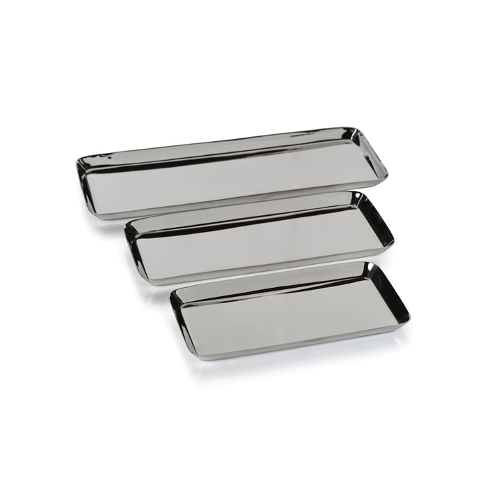 Park Lane Rectangle Tray - Polished Nickel - Trays by Carlyle Avenue