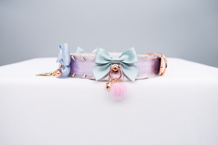 Pastel Bunny Luxury Pet Play Collar and Leash Set