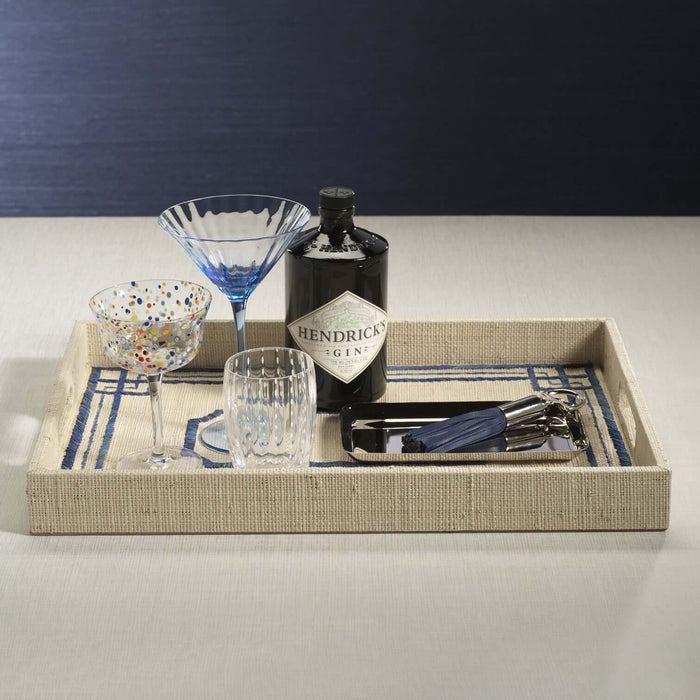 Pattern Natural Fiber Raffia Serving Tray - Trays by Carlyle Avenue