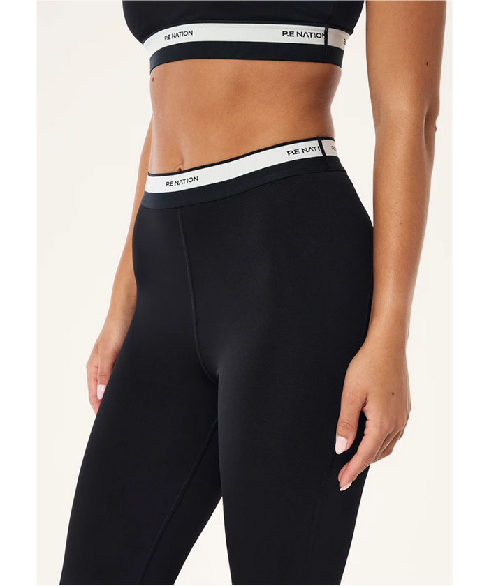 P.E Nation Avant Flare Legging (Black/Whisper White)