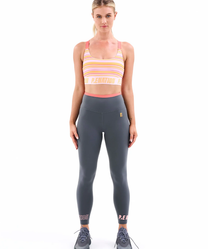 P.E Nation Main Draw Sports Bra (Stripe Print)