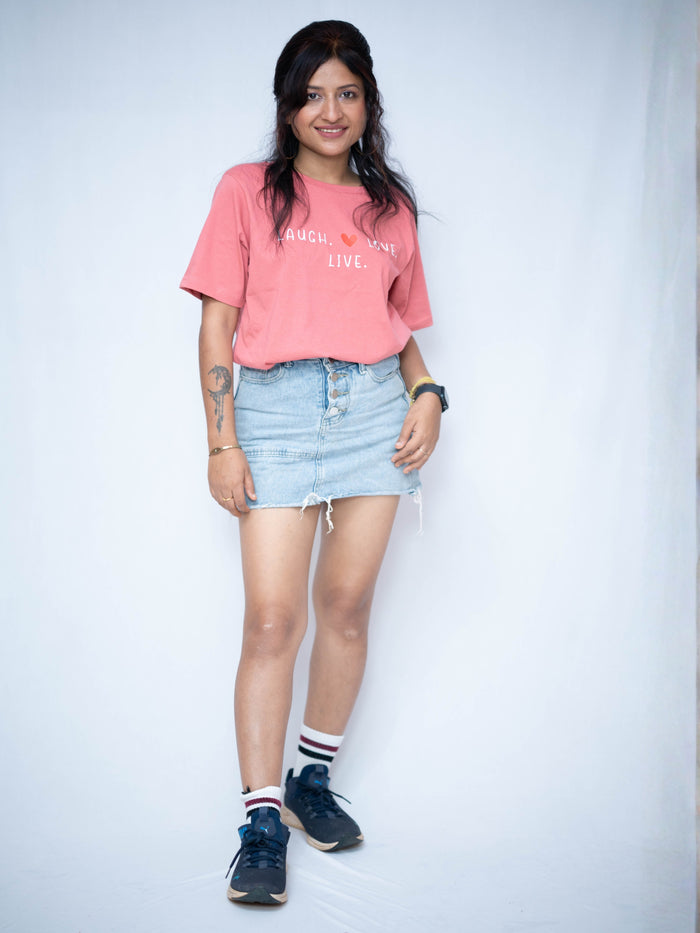 Peachy Pink Casual Tee