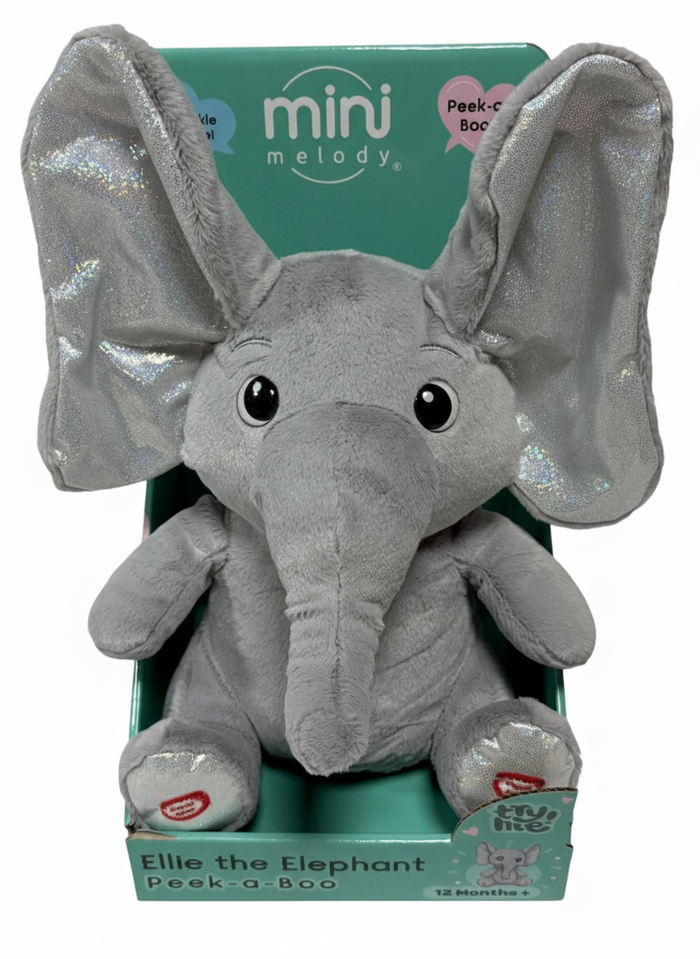 Peekaboo Mini Melody Ellie the Elephant Musical Plush Toy - Battery Operated