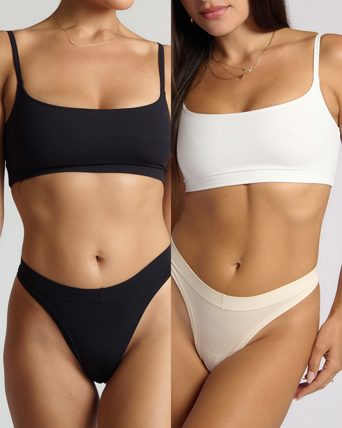 Perfect Cropped Cami Black and Cloud